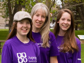 Alexandra Prefasi and her daughters Taylor, left, and Peyton are running in the Ottawa Race Weekend in support of the Asperger's Society of Ontario.