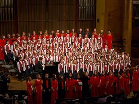 Artistic director Jackie Hawley is seen conducting the three choirs of the Ottawa Children's Choir.