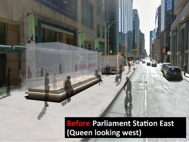 Before Parliament Station East (Queen Street looking west).