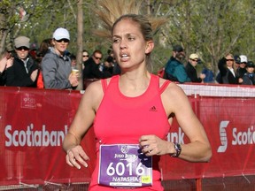 Natasha Wodak is seen here finishing a race in Calgary. She'll be competing for the title in Ottawa this weekend.