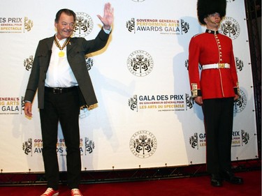 Composer and conductor Walter Boudreau in his legendary red sneakers at the Governor General's Performing Arts Awards Gala held at the National Arts Centre on Saturday, May 30, 2015.