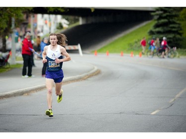 Dany Racine finished in first place in the 5K run at Tamarack Ottawa Race Weekend Saturday May 23, 2015.