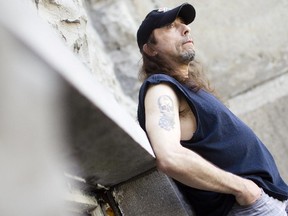 Dave Pineau, a recovering drug user, is photographed outside St. Brigid's Church in Ottawa  Thursday May 07, 2015. (Darren Brown/Ottawa Citizen)