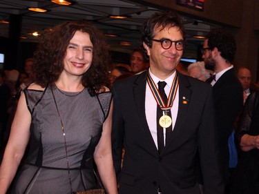 Filmmaker Atom Egoyan, a laureate of a Governor General's Performing Arts Award, and his wife ArsinÈe Khanjian arrive to the gala held at the National Arts Centre on Saturday, May 30, 2015.