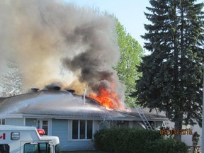 A f\fire at 596 Eastvale Drive in Beacon Hill North on May 13, 2015.