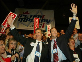 Candidate David Orchard puts his support behind Peter MacKay following the results of the third ballot during the PC Leadership Convention at the Metro Toronto Convention Centre May 31, 2003.