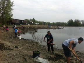 Dozens of people answered the call from the Rideau Valley Conservation Authority to participate in the rejuvenation of Brewer pond.