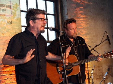 From left, Andy Maize and Josh Finlayson from The Skydiggers headlined at the third annual Ottawa Riverkeeper Gala, held at its new location on Albert Island, along the Ottawa River, on Wednesday, May 27, 2015.