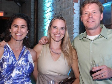 From left, Colleen Westeinde with her sister-in-law, Sue Finlay and Finlay's husband, Windmill Development partner Jonathan Westeinde, at the third annual Ottawa Riverkeeper Gala held Wednesday, May 27, 2015, at Albert Island, future site of Windmill's mixed-use development.