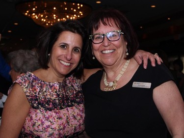 From left, Shereen Benzvy Miller with Reach Canada executive director Paula Agulnik at the Reach Cabaret Fundraiser, held at the St. Elias Centre on Wednesday, May 20, 2015.
