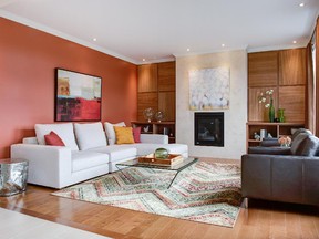 The family room in the Bradbury spans the back of the home, along with the kitchen.