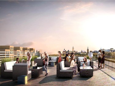The rooftop terrace of O will offer a panoramic view of downtown Ottawa, including Parliament Hill.