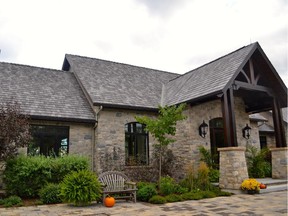 This simulated slate roof is indistinguishable from mineral slate as viewed from the ground.