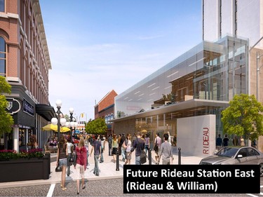LRT's Rideau Station East , at Rideau and William streets.