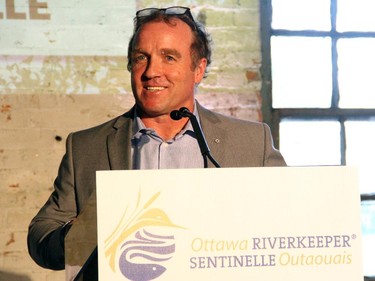 Geoff Green, chair of the Ottawa Riverkeeper board, welcomed attendees to this year's sold-out gala, held Wednesday, May 27, 2015, at a new location, Albert Island on the Ottawa River.