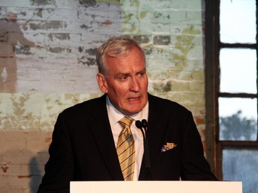 Honouree and Canadian Ambassador Kevin Vickers recited The Brook Poem by Alfred Lord Tennyson while speaking at the Ottawa Riverkeeper Gala, held Wednesday, May 27, 2015, at the former Domtar lands and future site of a residential, commerical and recreational development along the Ottawa River.