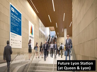 Interior of future Lyon Station (at Queen & Lyon streets).
