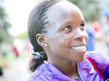 Kenyan runner Peres Jepchirchir was the second woman to finish the 10K race at Tamarack Ottawa Race Weekend Saturday, May 23, 2015. (