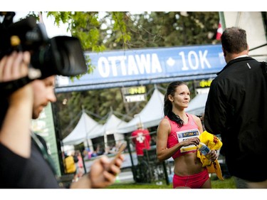Lanni Marchant of Canada was the first Canadian woman to finish the 10K race at Tamarack Ottawa Race Weekend Saturday, May 23, 2015.