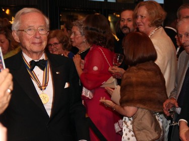 Michael M. Koerner, this year's recipient of the Ramon John Hnatyshyn Award for Voluntarism in the Performing Arts, arrives to the Governor's General Performing Arts Awards Gala at the NAC on Saturday, May 30, 2015.