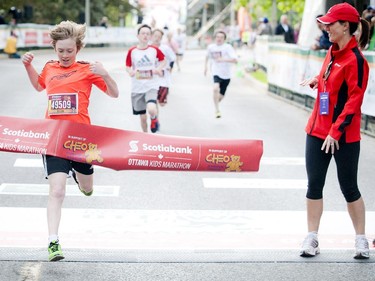 Nolan Kisser won the kids marathon at Tamarack Ottawa Race Weekend, Sunday, May 24, 2015.