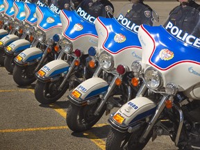 Ottawa Police motorcycle escorts.