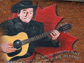 Stompin' Tom Connors is memorialized on a wall outside of the Greystone Hotel in Carleton Place where the late singer played.