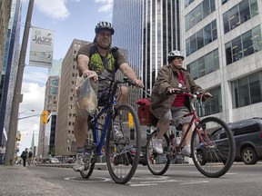 Cyclists in Ottawa.