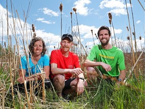 Former cross-country skiing Olympian Perianne Jones, left, is running the Scotiabank Ottawa Marathon with her father, Brad Jones, and brother Kieran Jones.