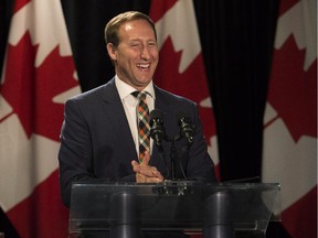 Federal Justice Minister Peter MacKay sports a smile after announcing he would not run for re-election in Stellarton, N.S., on Friday, May 29, 2015. He's considered a top contender for the Tory leadership – if he runs.