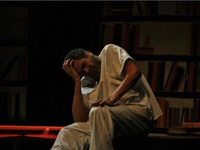 Nathan Brazel, performs as The Giver/ The Old Man, during Immaculata Catholic High School's production of the Giver, on March 10th, 2015.