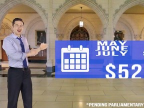Screen grabs from YouTube videos of Employment Minister Pierre Poilievre.