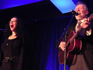 Singer Maria Hawkins and award-winning songwriter and musician John MacDonald performed together in the cabaret fundraiser held at the St. Elias Centre on Wednesday, May 20, 2015, for Reach Canada, a non-profit organization that helps people with disabilities.
