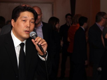 Singer Peter Liu performed with pianist and Ottawa Citizen editor Peter Hum at the second annual Reach Cabaret Fundraiser held at the St. Elias Centre on Wednesday, May 20, 2015.
