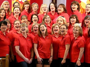Sue Palmer, centre left, started the Canadian version of The Canadian Military Wives Choir in Ottawa. She and Debbie Goodleff, centre right, hope the idea takes off at every base across the country and, in fact, two other wives' choirs have already started.