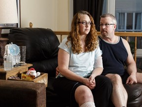 Susan Brayshow, left, with her husband, Jon, is recovering from flesh- eating disease.