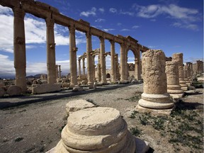 A picture taken on March 14, 2014 shows a partial view of the ancient oasis city of Palmyra, 215 kilometres northeast of Damascus. Syrian regime troops pushed Islamic State group jihadists back from the ancient desert city of Palmyra after clashes that left dozens dead in the city's north.