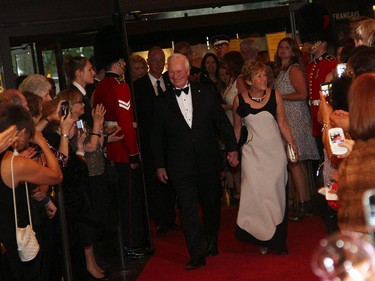 The crowd watches as Gov. Gen. David Johnston and his wife, Sharon, arrive to the Governor General's Performing Arts Award Gala held at the National Arts Centre on Saturday, May 30, 2015.