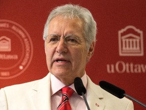 The University of Ottawa unveils the first ever Alumni Hall with guest alumnus and benefactor for the Hall, Alex Trebek, (seen here) host of the popular game show Jeopardy! Assignment - 120538 Photo taken at 09:49 on May 5.