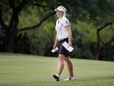 Brooke M. Henderson of Canada waits to hit a shot on the seventh hole during Round Two of the 2015 Volunteers of America North Texas Shootout Presented by JTBC at Las Colinas Country Club on May 1, 2015 in Irving, Texas.
