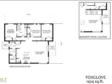 The Foxglove is 1,424 square feet with two bathrooms.