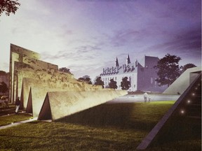A drawing shows the winning concept for the Memorial to the Victims of Communism. Opponents have focused on its prominent location on Wellington Street, but Conservative MP Royal Galipeau says, 'There's a lot of wiggle room there.'