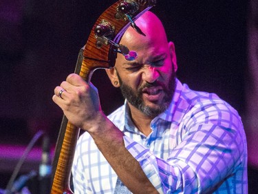 Bassist  Eric Revis plays with Barnford Marsalis at the National Arts Centre Studio on Tuesday, June 23, 2015.