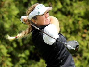 Brittany Henderson is  tied for seventh going into the second and final round of a Canadian Women’s Tour event at her home course, Smiths Falls Golf and Country Club.