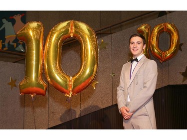 Cappies nominee Gaelan O'Shea for Lead Actor in a Musical, Merivale High School, arrives on the Red Carpet, prior to the start of the 10th annual Cappies Gala awards, held at the National Arts Centre, on June 07, 2015.