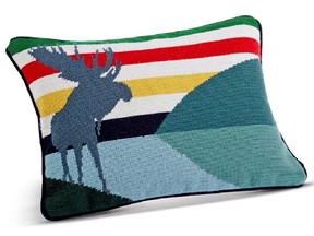 Charles Pachter Bay Watch pillow at Hudson's Bay.