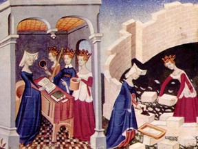 Christine de Pizan's City of Ladies, 15th century 
illumination on parchment.