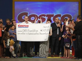 COSTCO donates $1.6 million at the end of the CHEO Telethon in Ottawa on Sunday, June 7, 2015.