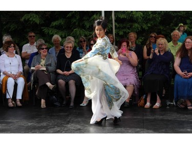 CTV Morning Live reporter Lois Lee was a total natural as a celebrity model in the Sukhoo Sukhoo Fashion Show presented at the annual garden party for Cornerstone Housing for Women on Sunday, June 7, 2015, at the official residence of the Irish ambassador.