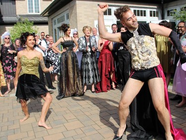 Dancers Christine Couture and Maxime Nadeau added some buzz to the Sukhoo Sukhoo fashion show presented during the annual garden party for Cornerstone Housing for Women, at the Irish ambassador's offiical residence on Sunday, June 7, 2015.
